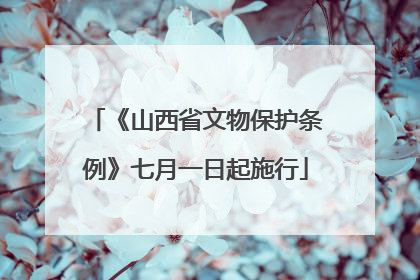 《山西省文物保护条例》七月一日起施行