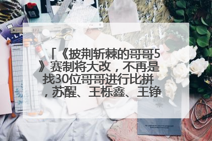 《披荆斩棘的哥哥5》赛制将大改，不再是找30位哥哥进行比拼，苏醒、王栎鑫、王铮亮、张远等多名男团选手被曝将参加
