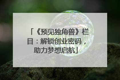 《预见独角兽》栏目：解锁创业密码，助力梦想启航