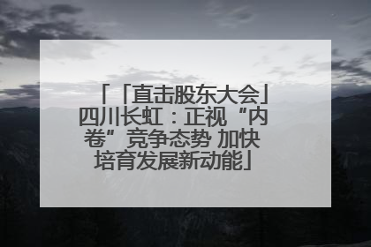 「直击股东大会」四川长虹：正视“内卷”竞争态势 加快培育发展新动能