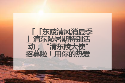 「东陵清风消夏季」清东陵暑期特别活动，“清东陵大使”招募啦！用你的热爱守护世界遗产！