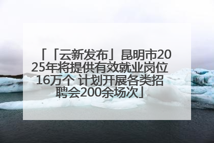 「云新发布」昆明市2025年将提供有效就业岗位16万个 计划开展各类招聘会200余场次
