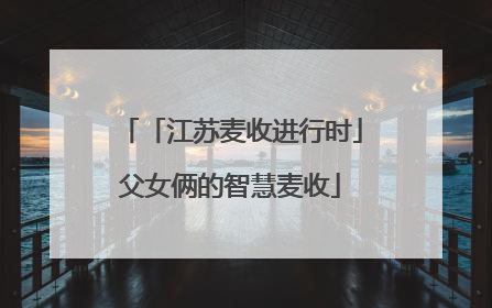 「江苏麦收进行时」父女俩的智慧麦收