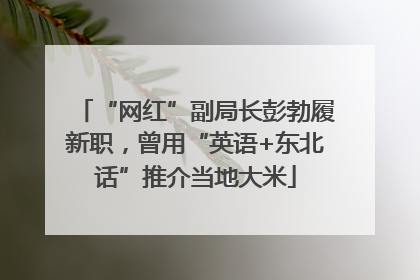 “网红”副局长彭勃履新职，曾用“英语+东北话”推介当地大米