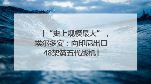 “史上规模最大”，埃尔多安：向印尼出口48架第五代战机