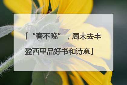“春不晚”，周末去丰盈西里品好书和诗意