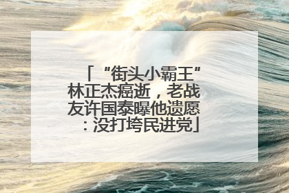 “街头小霸王”林正杰癌逝，老战友许国泰曝他遗愿：没打垮民进党