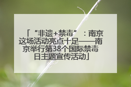 “非遗+禁毒”：南京这场活动亮点十足——南京举行第38个国际禁毒日主题宣传活动