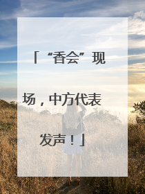 “香会”现场，中方代表发声！