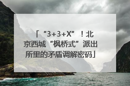 “3+3+X”！北京西城“枫桥式”派出所里的矛盾调解密码