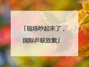 现场吵起来了，国际乒联致歉
