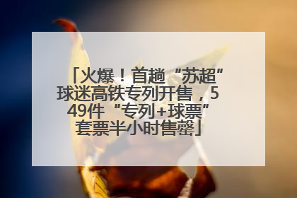 火爆！首趟“苏超”球迷高铁专列开售，549件“专列+球票”套票半小时售罄
