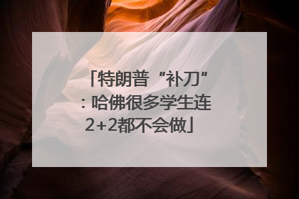 特朗普“补刀”：哈佛很多学生连2+2都不会做
