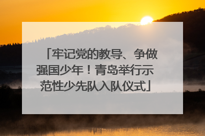 牢记党的教导、争做强国少年！青岛举行示范性少先队入队仪式