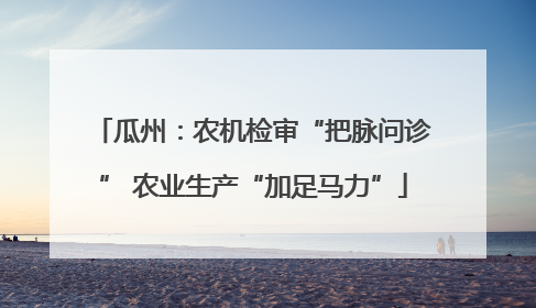 瓜州：农机检审“把脉问诊” 农业生产“加足马力”