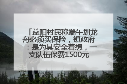 益阳村民称端午划龙舟必须买保险，镇政府：是为其安全着想，一支队伍保费1500元到2500元