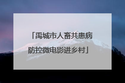 禹城市人畜共患病防控微电影进乡村