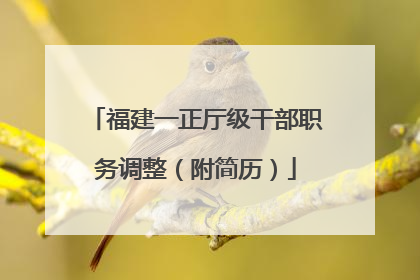 福建一正厅级干部职务调整（附简历）
