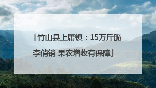 竹山县上庸镇：15万斤脆李俏销 果农增收有保障