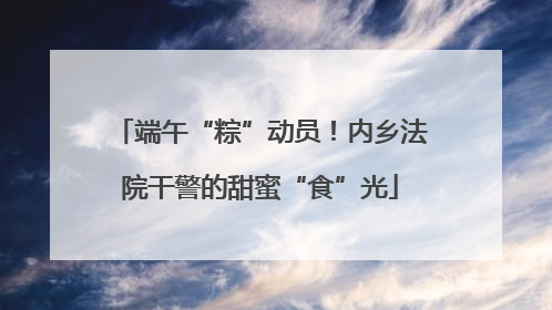 端午“粽”动员！内乡法院干警的甜蜜“食”光