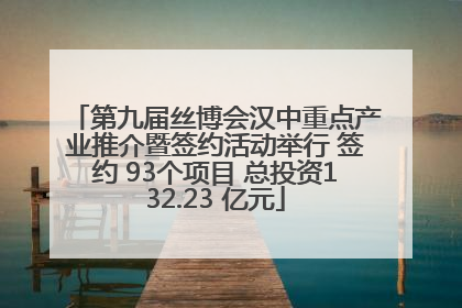 第九届丝博会汉中重点产业推介暨签约活动举行 签约 93个项目 总投资132.23 亿元
