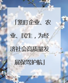 紧盯企业、农业、民生，为经济社会高质量发展保驾护航