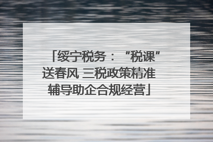 绥宁税务：“税课”送春风 三税政策精准辅导助企合规经营