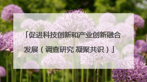 促进科技创新和产业创新融合发展（调查研究 凝聚共识）