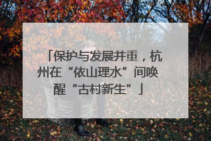 保护与发展并重，杭州在“依山理水”间唤醒“古村新生”