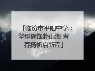 临汾市平阳中学：擎炬砺锋赴山海 青春扬帆启新程
