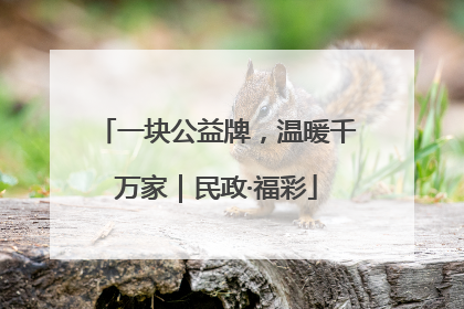 一块公益牌，温暖千万家｜民政·福彩