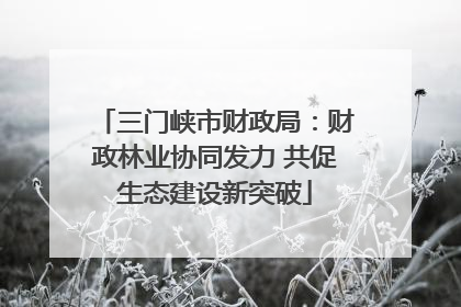 三门峡市财政局：财政林业协同发力 共促生态建设新突破