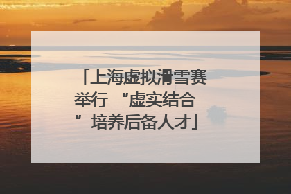 上海虚拟滑雪赛举行 “虚实结合”培养后备人才