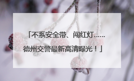 不系安全带、闯红灯……德州交警最新高清曝光！