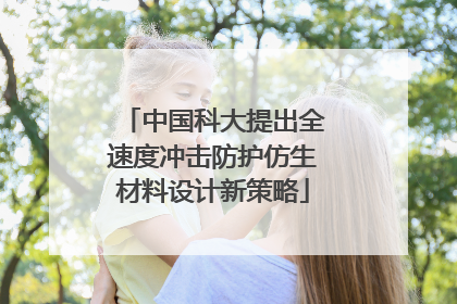 中国科大提出全速度冲击防护仿生材料设计新策略
