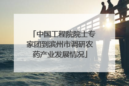 中国工程院院士专家团到滨州市调研农药产业发展情况