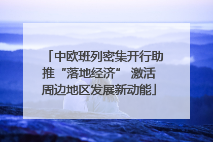 中欧班列密集开行助推“落地经济” 激活周边地区发展新动能