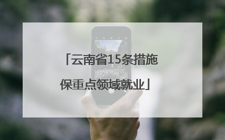 云南省15条措施保重点领域就业