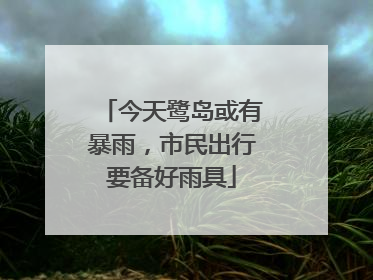 今天鹭岛或有暴雨，市民出行要备好雨具