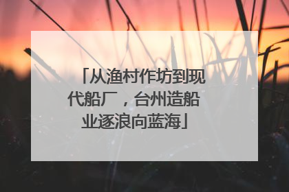 从渔村作坊到现代船厂，台州造船业逐浪向蓝海