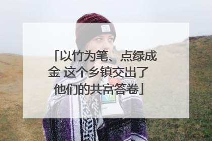 以竹为笔、点绿成金 这个乡镇交出了他们的共富答卷
