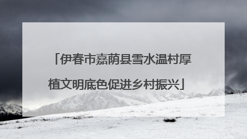 伊春市嘉荫县雪水温村厚植文明底色促进乡村振兴