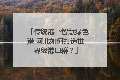 传统港→智慧绿色港 河北如何打造世界级港口群？