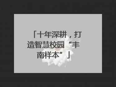 十年深耕，打造智慧校园“丰南样本”