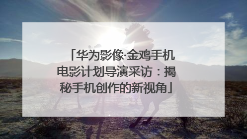 华为影像·金鸡手机电影计划导演采访：揭秘手机创作的新视角