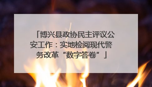 博兴县政协民主评议公安工作：实地检阅现代警务改革“数字答卷”