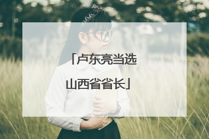 卢东亮当选山西省省长