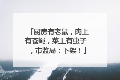 厨房有老鼠，肉上有苍蝇，菜上有虫子，市监局：下架！