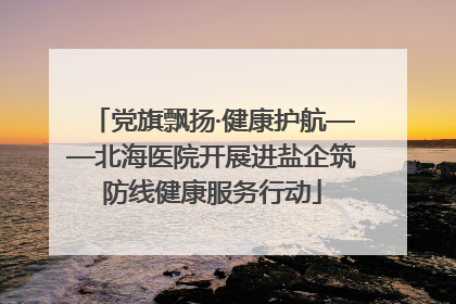党旗飘扬·健康护航——北海医院开展进盐企筑防线健康服务行动