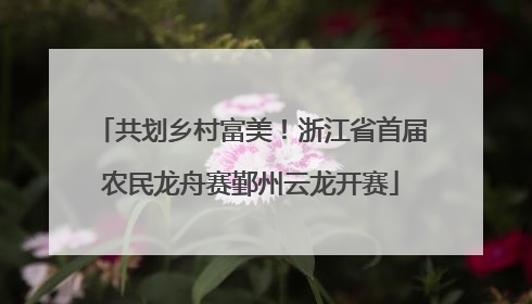 共划乡村富美！浙江省首届农民龙舟赛鄞州云龙开赛